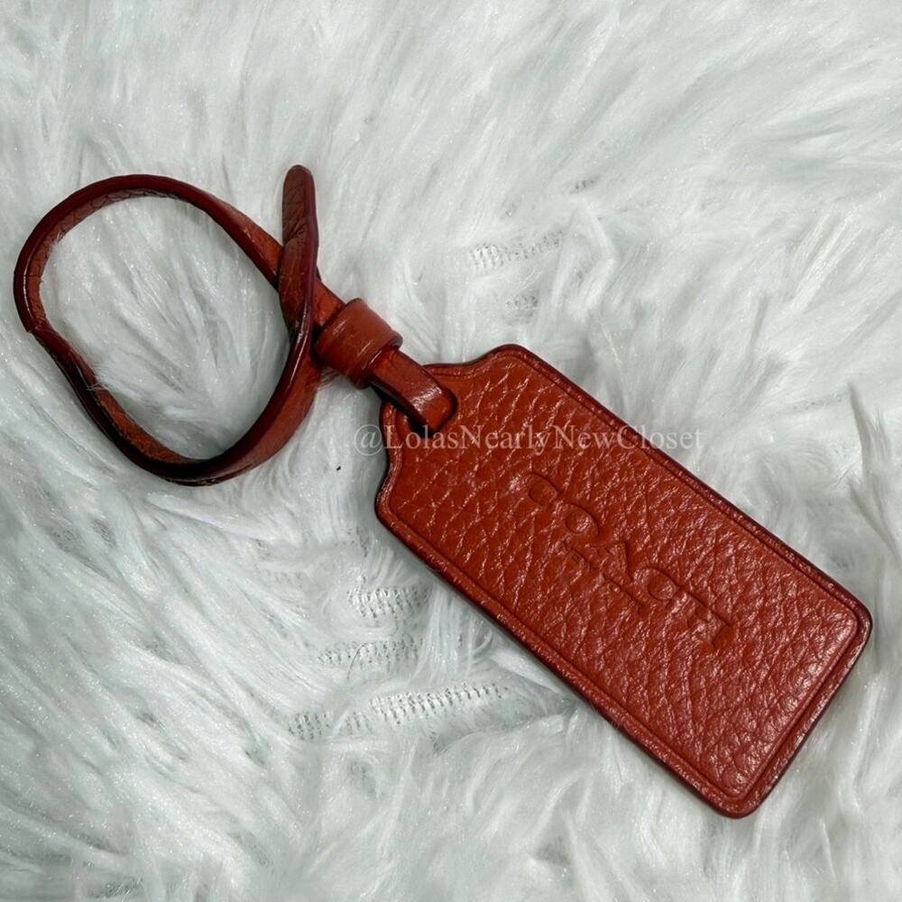 2" COACH Red Fob Bag Charm Hang tag Hangtag